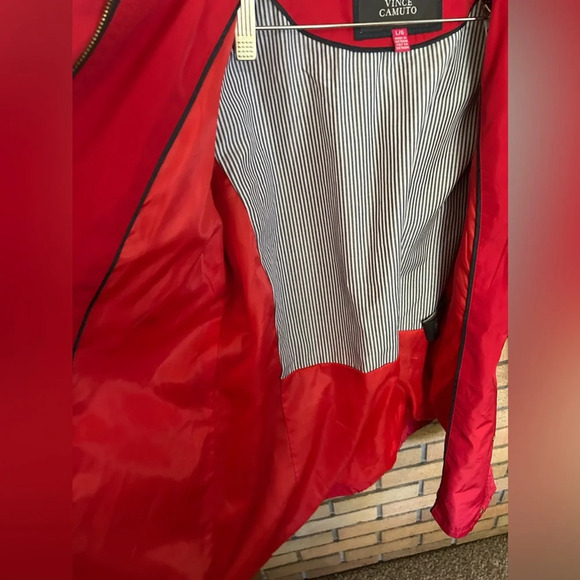 Vince Camuto Red Windbreaker Soft Shell Zip Up Jacket Women’s Size Large - Picture 5 of 10